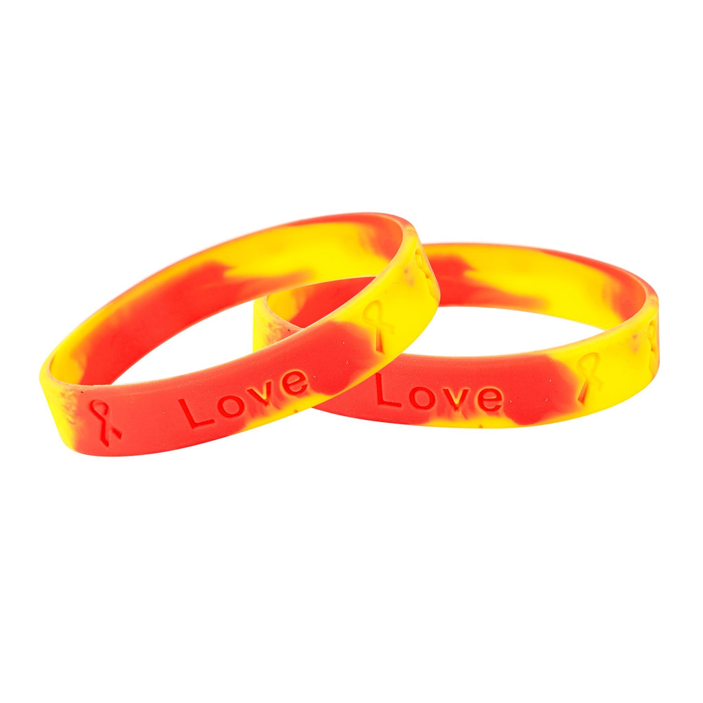Red & Yellow Silicone Bracelets The Awareness Company