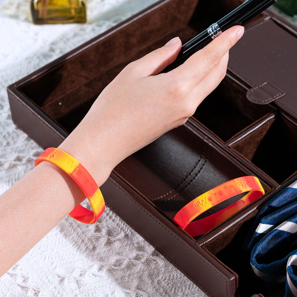 Red & Yellow We're In This Together Silicone Bracelets The Awareness Company