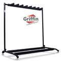 Seven Guitar Rack Stand by GRIFFIN - Floor Storage Holder for Multiple Guitars - Neck Mount Support For Electric, Acoustic Bass, Studio Accessories GeekStands.com