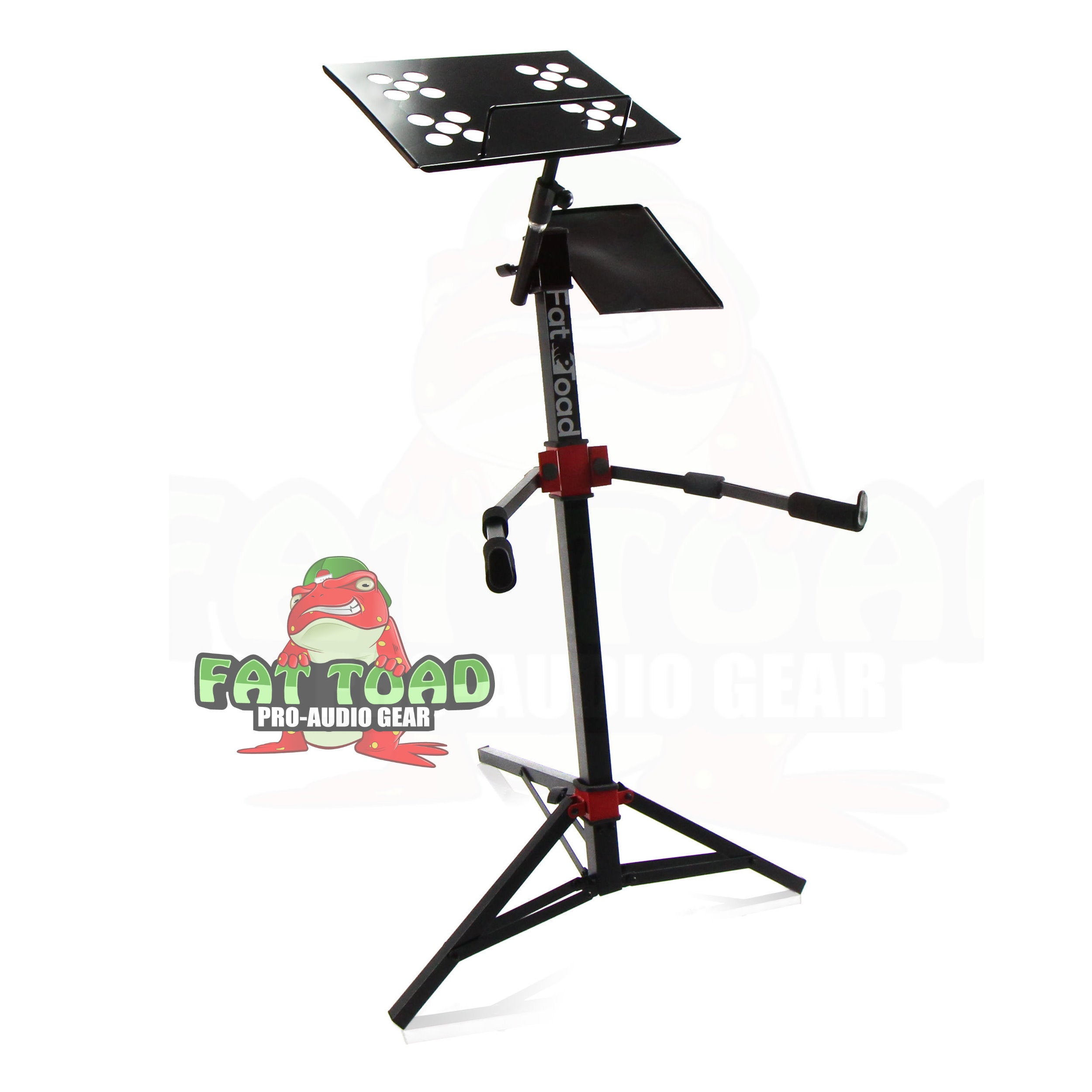 DJ Workstation Stand by Fat Toad - Portable, Adjustable Stand Up For Mixer, MIDI Controller Mount, Keyboard, Laptop, Tablet, Synthesizer Table Mount (Multiuse) | Pro-Audio Stage Performance Gear GeekStands.com