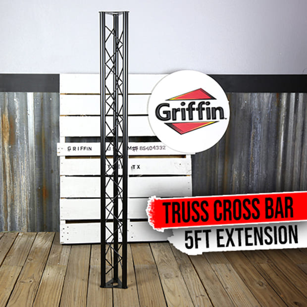 Triangle Truss Segment Extension by GRIFFIN | 5Ft Extra Trussing Section for DJ Booth Lighting System Stand | Mount Light Cans & Sound Effects for Pro Audio Equipment Gear | Parties, Live Gigs & Stage GeekStands.com