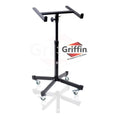 Studio Mixer Stand DJ Cart by GRIFFIN - Rolling Standing Rack On Casters with Adjustable Height - Portable Turntable Holder Mount For Digital Machine GeekStands.com