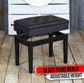 GRIFFIN Premium Antique Piano Bench | Adjustable Black Solid Wood Frame & PU Leather Padded Cushion | Vintage Ergonomic Musicians Keyboard Chair | Guitar Stool, Home Vanity Bench | Sheet Music Storage GeekStands.com