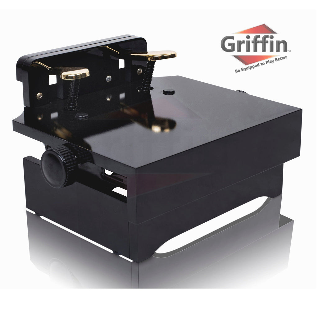 Piano Foot Pedal Extender by GRIFFIN - Dual Deluxe Extension Prop for Beginners & Kids with Una Corda & Sustain Pedal Wood Stool Bench Teaching Aid GeekStands.com