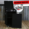 Ultimate Rackmount Studio Mixer Flight Road Case By GRIFFIN | 25U Mount Space Pro-Audio Amp Cabinet Travel Trunk For Music Gear Recording Equipment | Portable DJ Sound Booth Rack Stand Carpet PA Cart GeekStands.com
