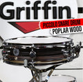 Piccolo Snare Drum 13" x 3.5" by GRIFFIN | 100% Poplar Wood Shell with Zebra Wood Finish & Coated Drum Head | Professional Marching Drummers Percussion Instrument with Bright Tone & Brilliant Attack GeekStands.com