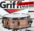Oak Wood Snare Drum by GRIFFIN | PVC on Poplar Wood Shell 14" x 5.5" | Percussion Musical Instrument with Drummers Key for Students & Professionals|8 Tuning Lugs & Deluxe Snare Strainer GeekStands.com