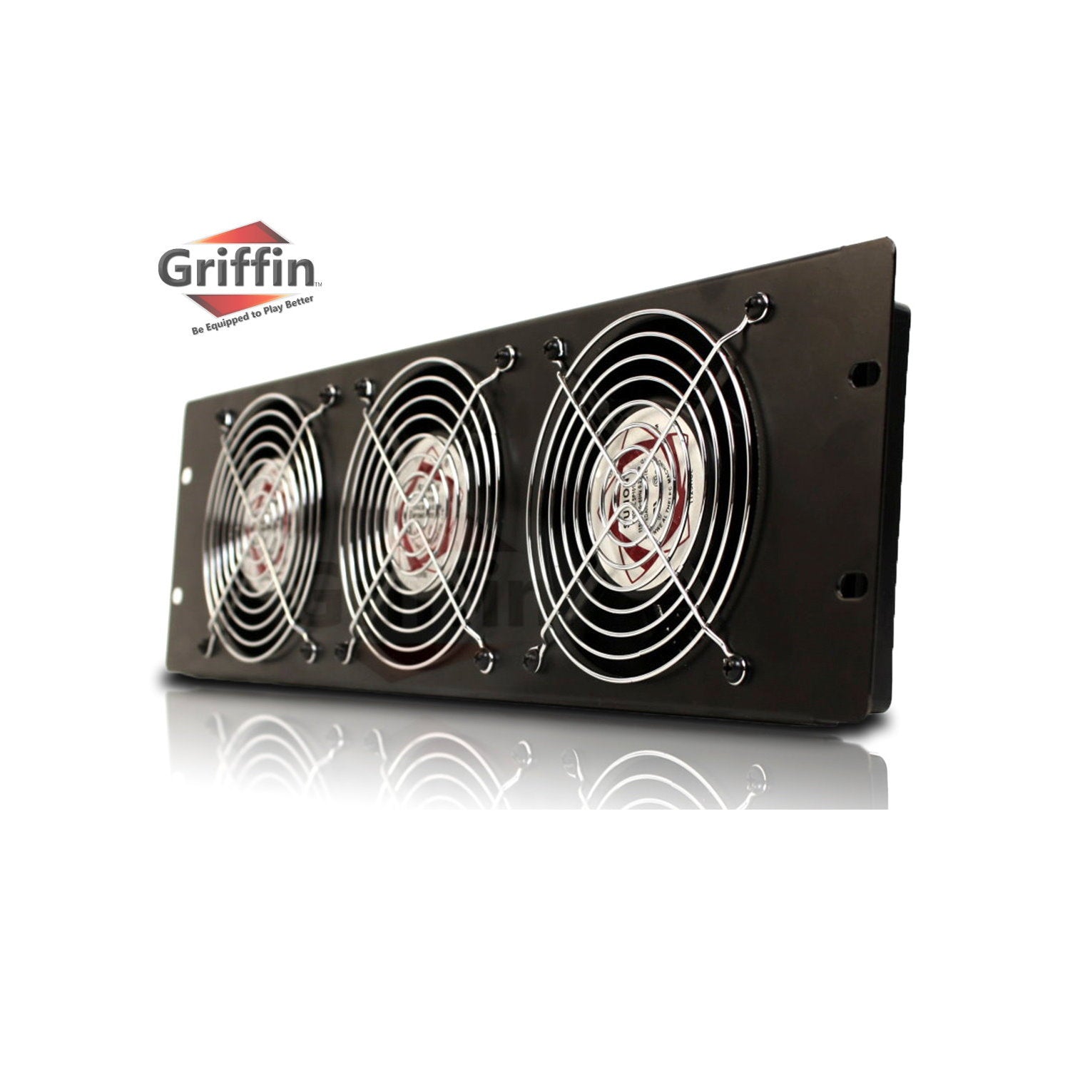 GRIFFIN Rackmount Cooling Fan - 3U Ultra-Quiet Triple Exhaust Fans, Keep Studio Audio Equipment Gear Cool - Rack Mount on Network IT System Server GeekStands.com