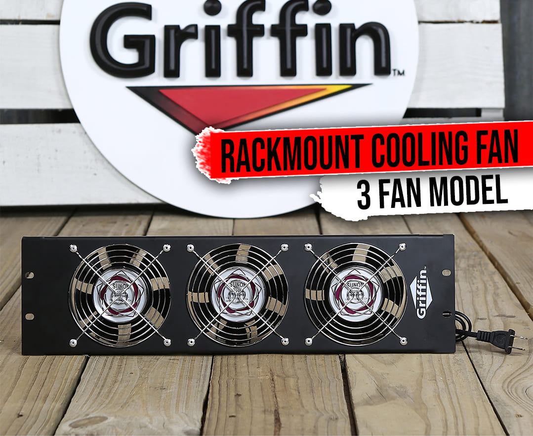 GRIFFIN Rackmount Cooling Fan | 3U Ultra-Quiet Triple Exhaust Fans, Keep Studio Audio Equipment Gear Cool | Rack Mount on Network IT System Server Rails | DJ PA AMP Temperature Control Panel Cabinet GeekStands.com
