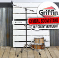 GRIFFIN Cymbal Boom Stand | Double Braced Drum Percussion Gear Hardware Set | Adjustable Height | Arm Holder With Counterweight Adapter for Mounting Heavy Duty Weight Crash &Ride Cymbals For Drummers GeekStands.com