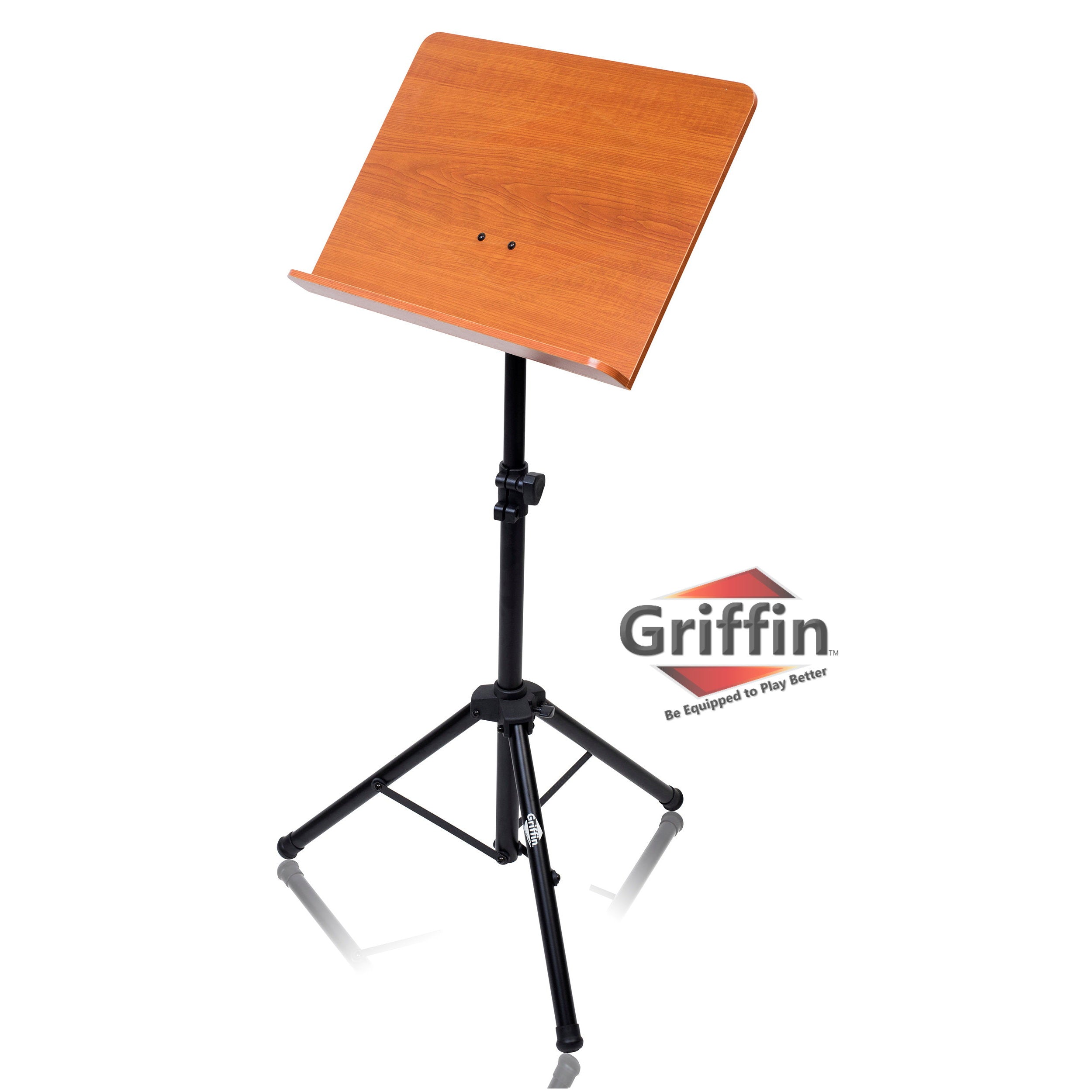 Wood Sheet Music Stand by GRIFFIN-Portable Musical Instrument Accessory for Conductors, Violin, Clarinet, Guitar & Other Players Folding Tripod GeekStands.com