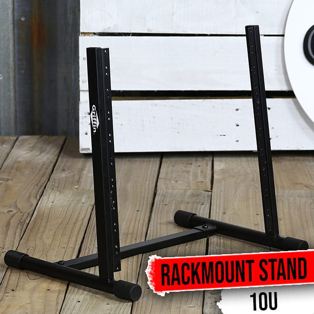 Rack Mount Stand with 10 Spaces by GRIFFIN | Music Studio Recording Equipment Sound Mixer Standing Case & 20 Screws | RackMount Pro Audio Network Amp Server Gear Rails For DJ Booth Cart, Stage & Bands GeekStands.com