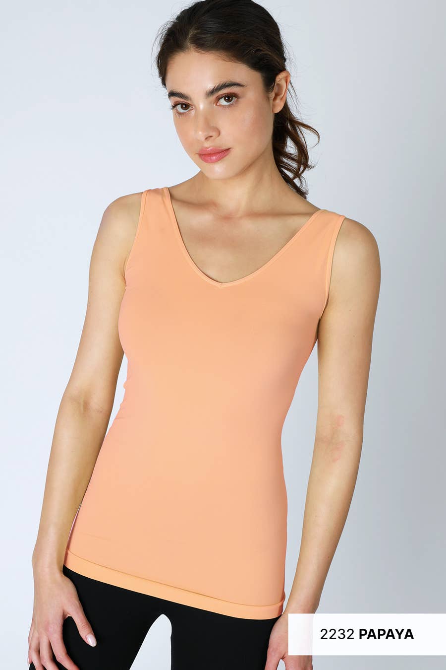 NikiBiki Reversible Seamless Western Basics Tank Top — V-Neck or Scoop Neck (4 Colors, Made in USA) Cowhide and Conchos