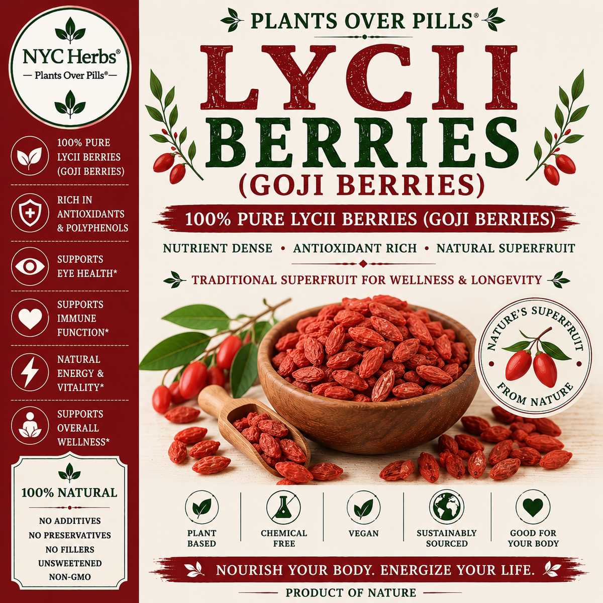 Lycii Berry (Goji Berry) | Vitality, Vision & Longevity NYC Herbs®