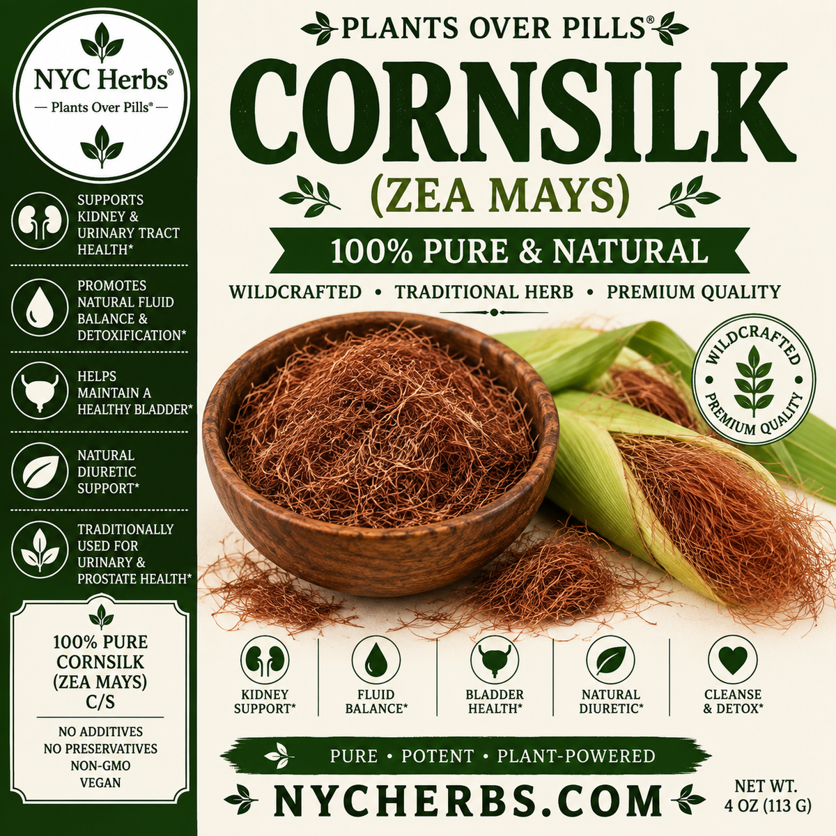 Cornsilk | Urinary Tract Support & Gentle Detox NYC Herbs®