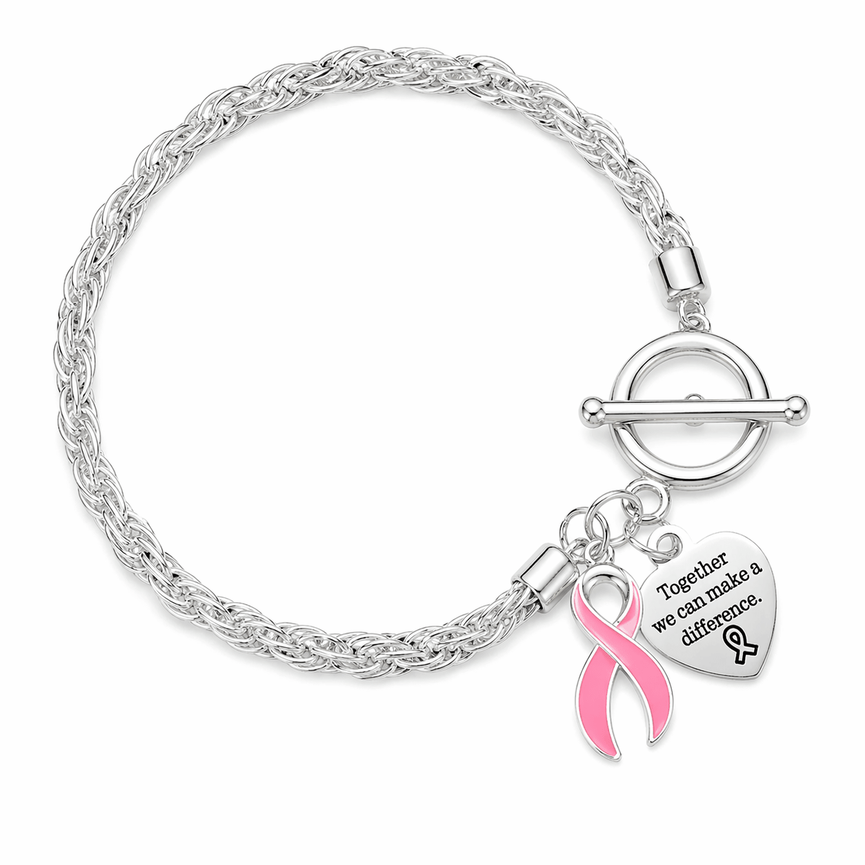 Rope Style Breast Cancer Awareness Pink Ribbon Bracelets The Awareness Company