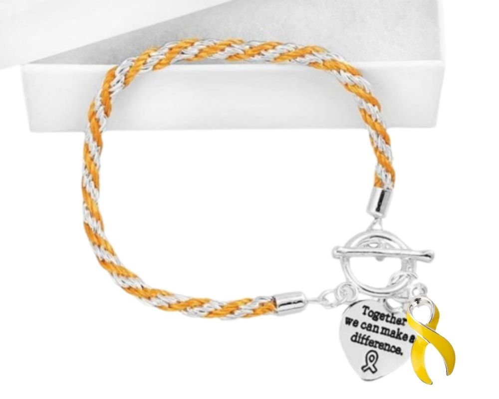 Rope Style Gold Ribbon Bracelets The Awareness Company