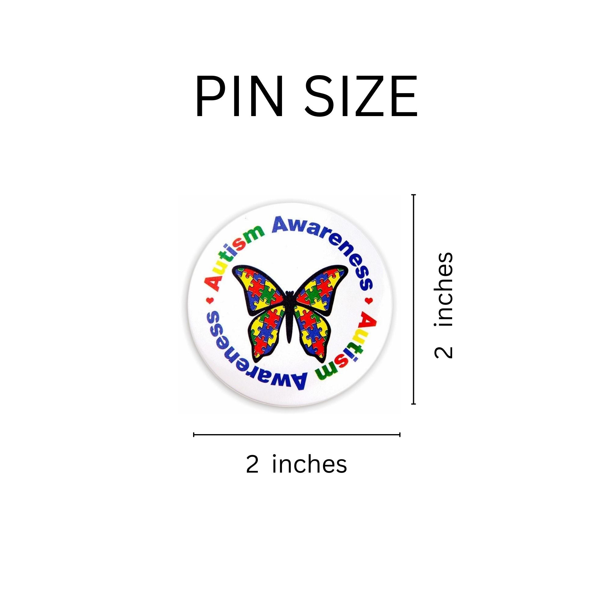 Round Autism Awareness Butterfly Button Pins The Awareness Company