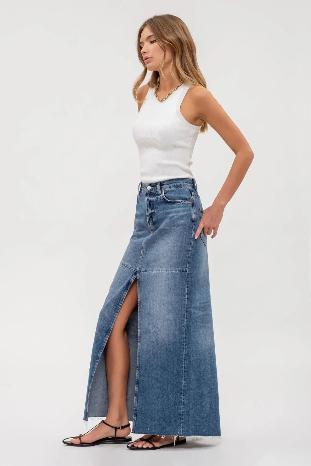 Blu Pepper Round Neck Sweater Knit Western Tank Top — Sleeveless Ribbed Transition Piece (3 Colors) Cowhide and Conchos