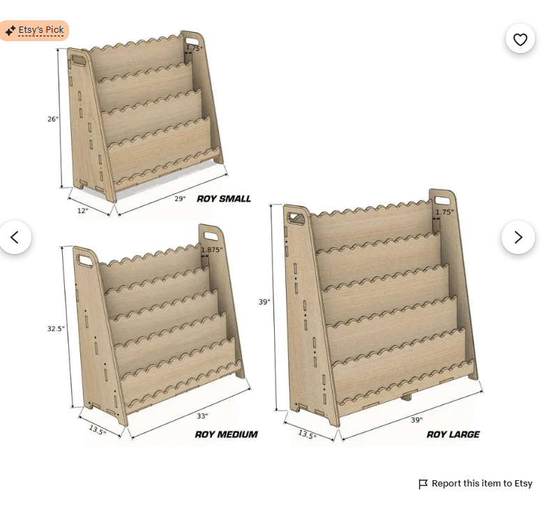 RAY+ROY- Scalloped Toy Shelf + Bookshelf Bush Acres