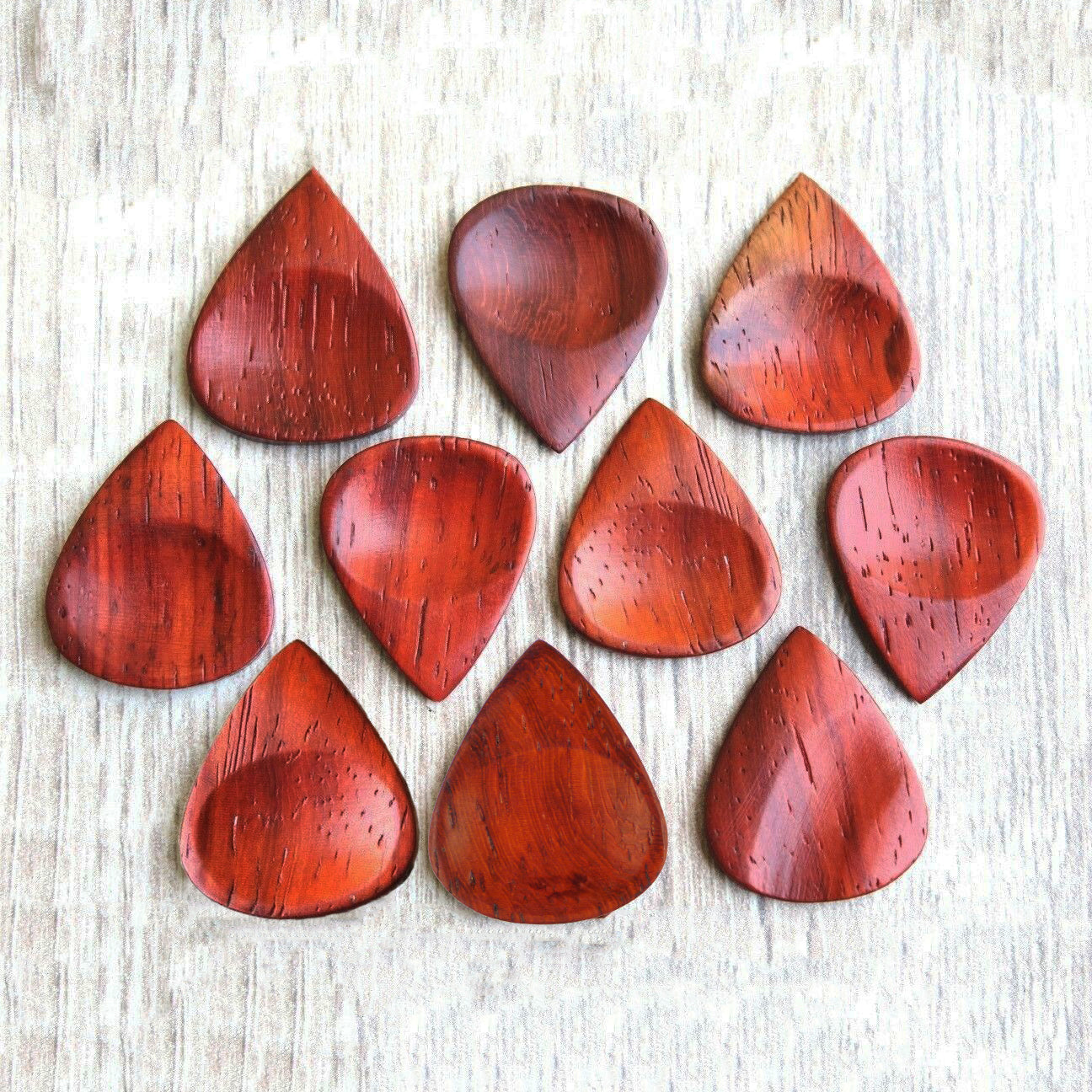Padauk Wood Guitar Or Bass Pick - 3.0 mm Ultra Heavy Gauge - 351 Groove Shape - Natural Finish Handmade Specialty Exotic Plectrum Exotic Plectrums