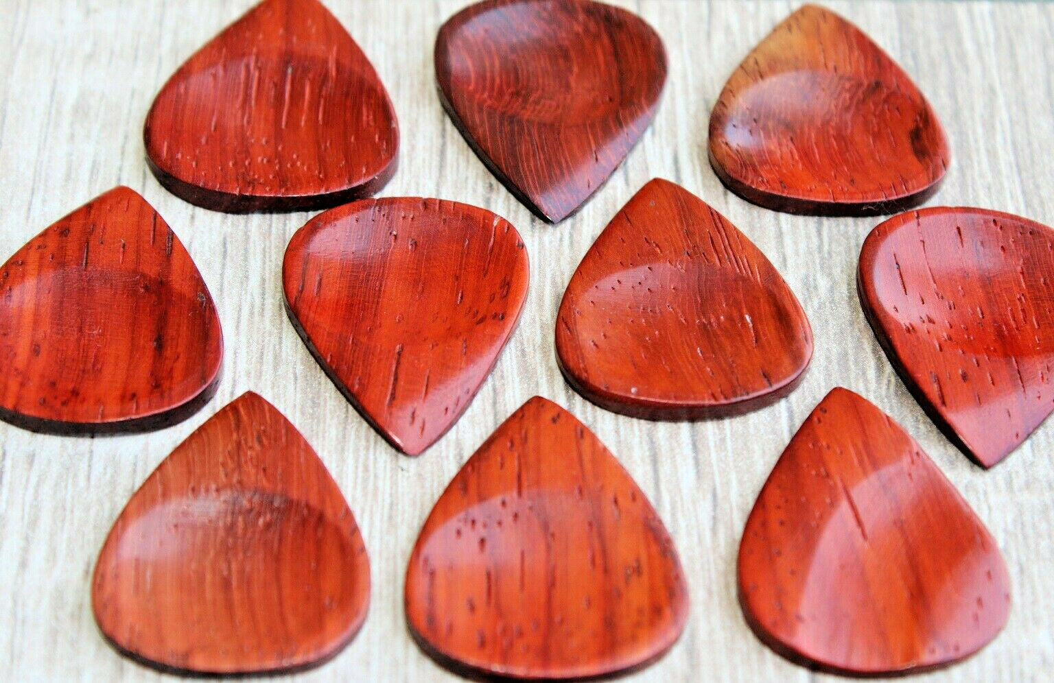Padauk Wood Guitar Or Bass Pick - 3.0 mm Ultra Heavy Gauge - 351 Groove Shape - Natural Finish Handmade Specialty Exotic Plectrum Exotic Plectrums