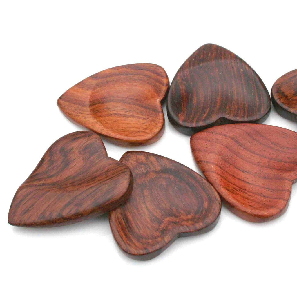 Rosewood Guitar Or Bass Pick - 3.0 mm Ultra Heavy Gauge - Heart Shaped - Natural Finish Handmade Specialty Exotic Plectrum Exotic Plectrums