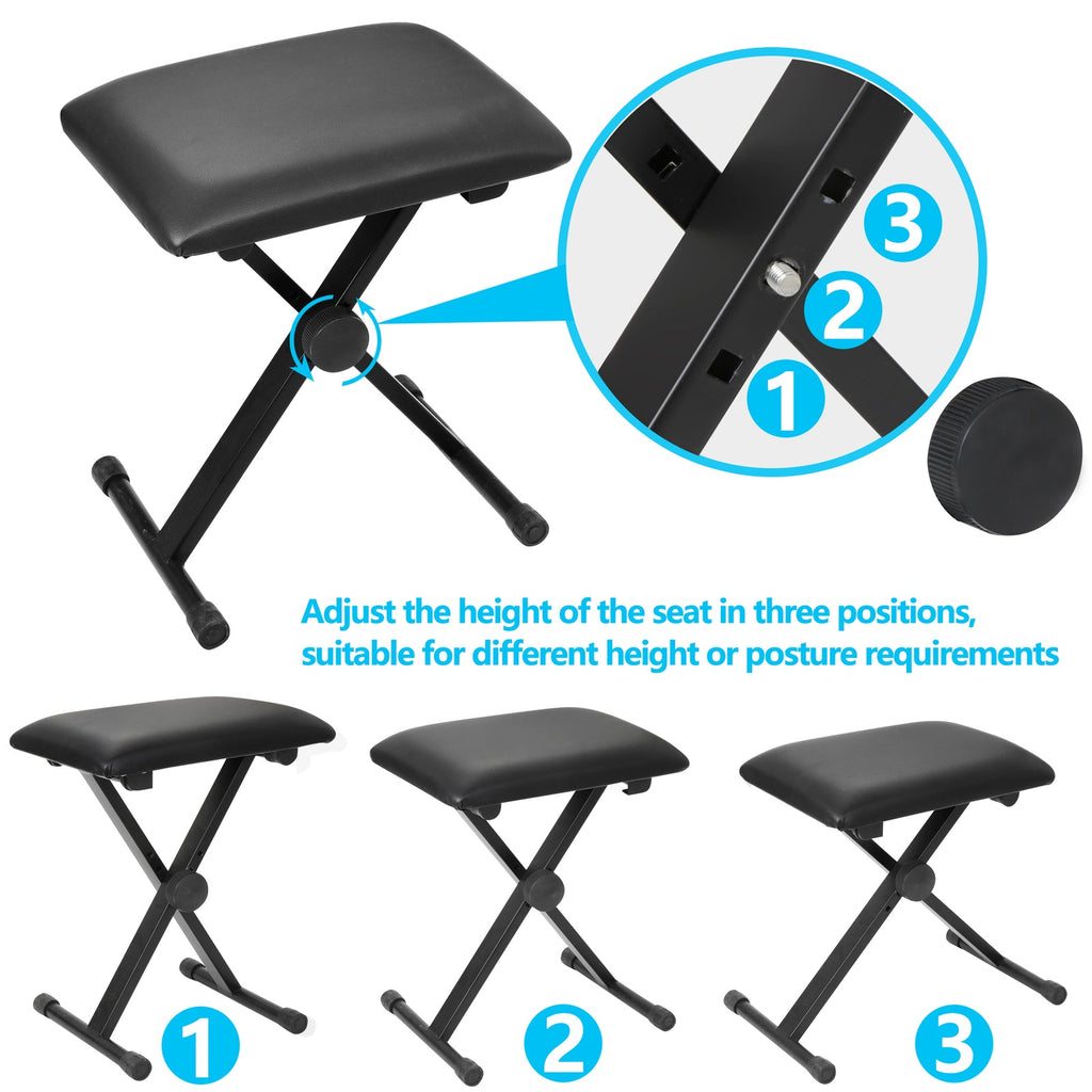 61 Key Electronic Keyboard Piano with Stool Headphones Microphone Stand Portable MindFreakArtistry