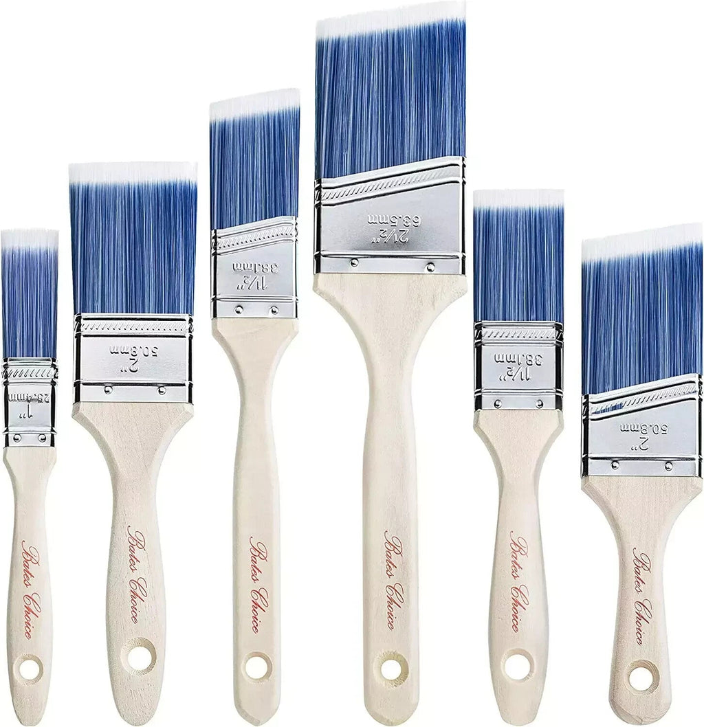 Bates- Paint Brushes 6 Pack Treated Wood Handle Paint Brushes for Walls Stai MindFreakArtistry