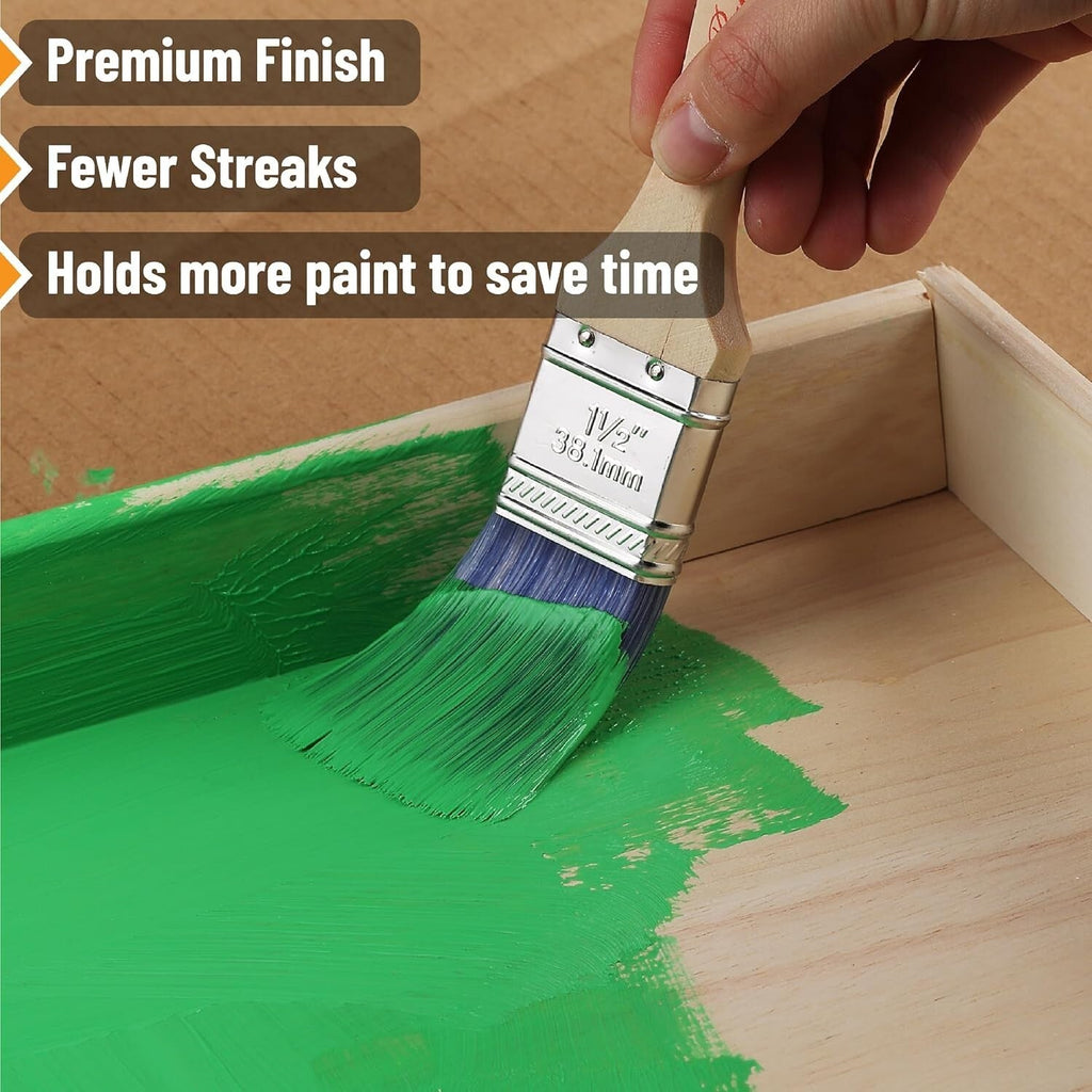 Bates- Paint Brushes 6 Pack Treated Wood Handle Paint Brushes for Walls Stai MindFreakArtistry