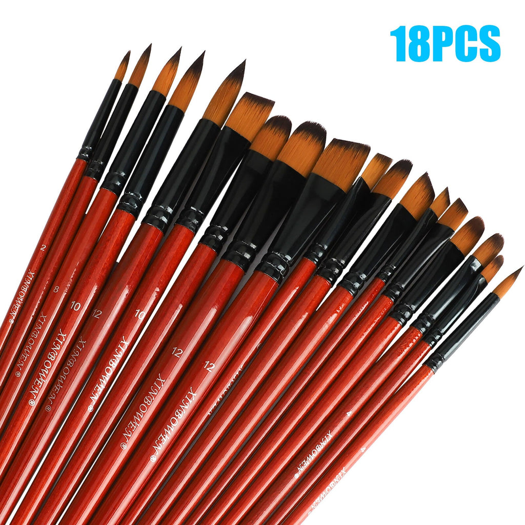 18pcs Paint Brushes Set Art Supplies for Acrylic Oil Watercolour Detail Painting MindFreakArtistry