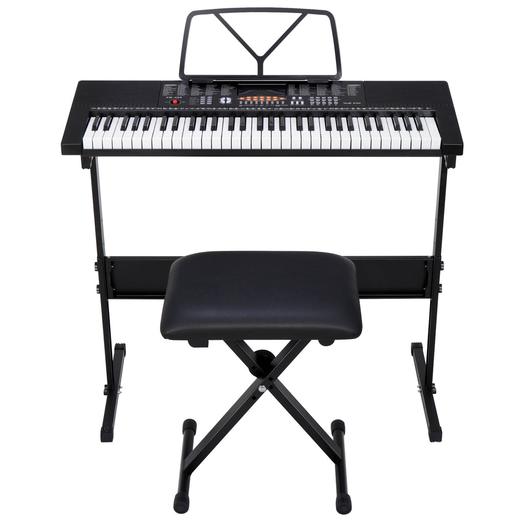 61 Key Electronic Keyboard Piano with Stool Headphones Microphone Stand Portable MindFreakArtistry