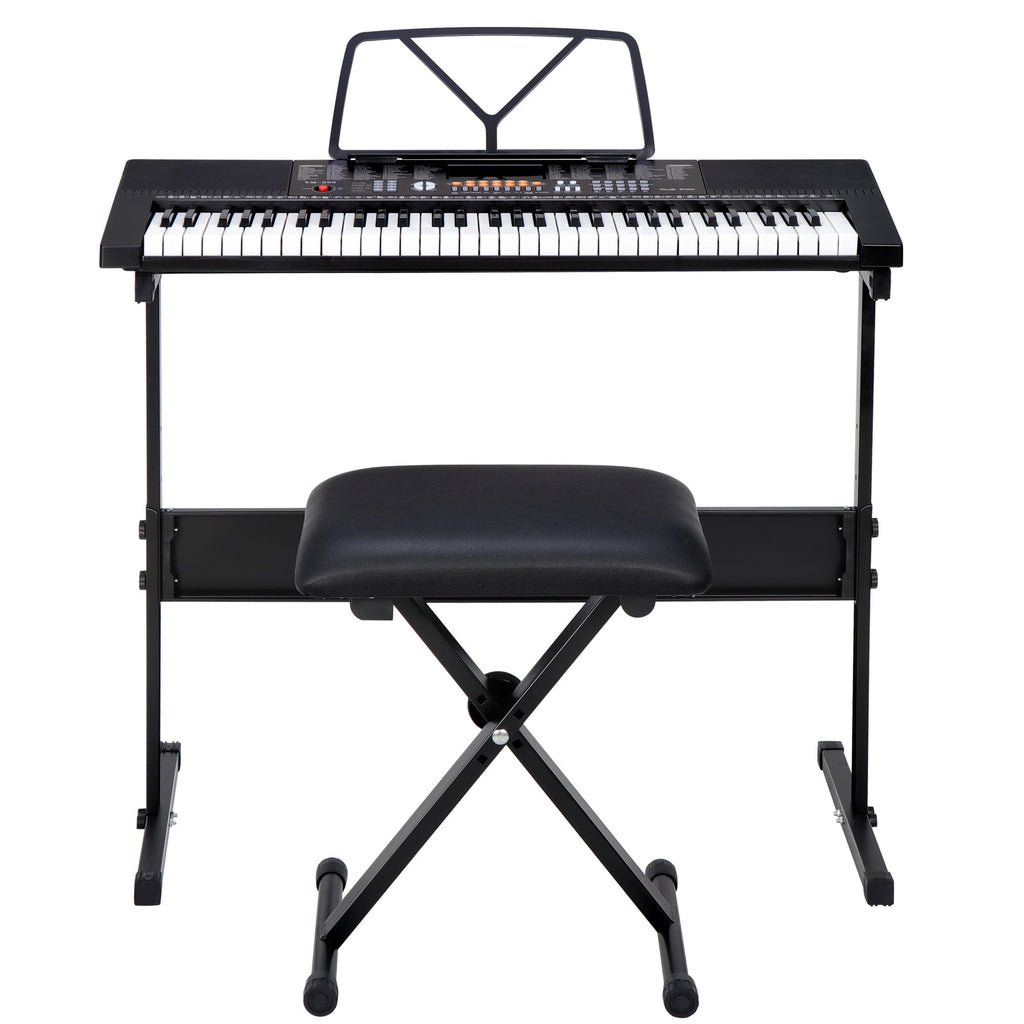 61 Key Electronic Keyboard Piano with Stool Headphones Microphone Stand Portable MindFreakArtistry
