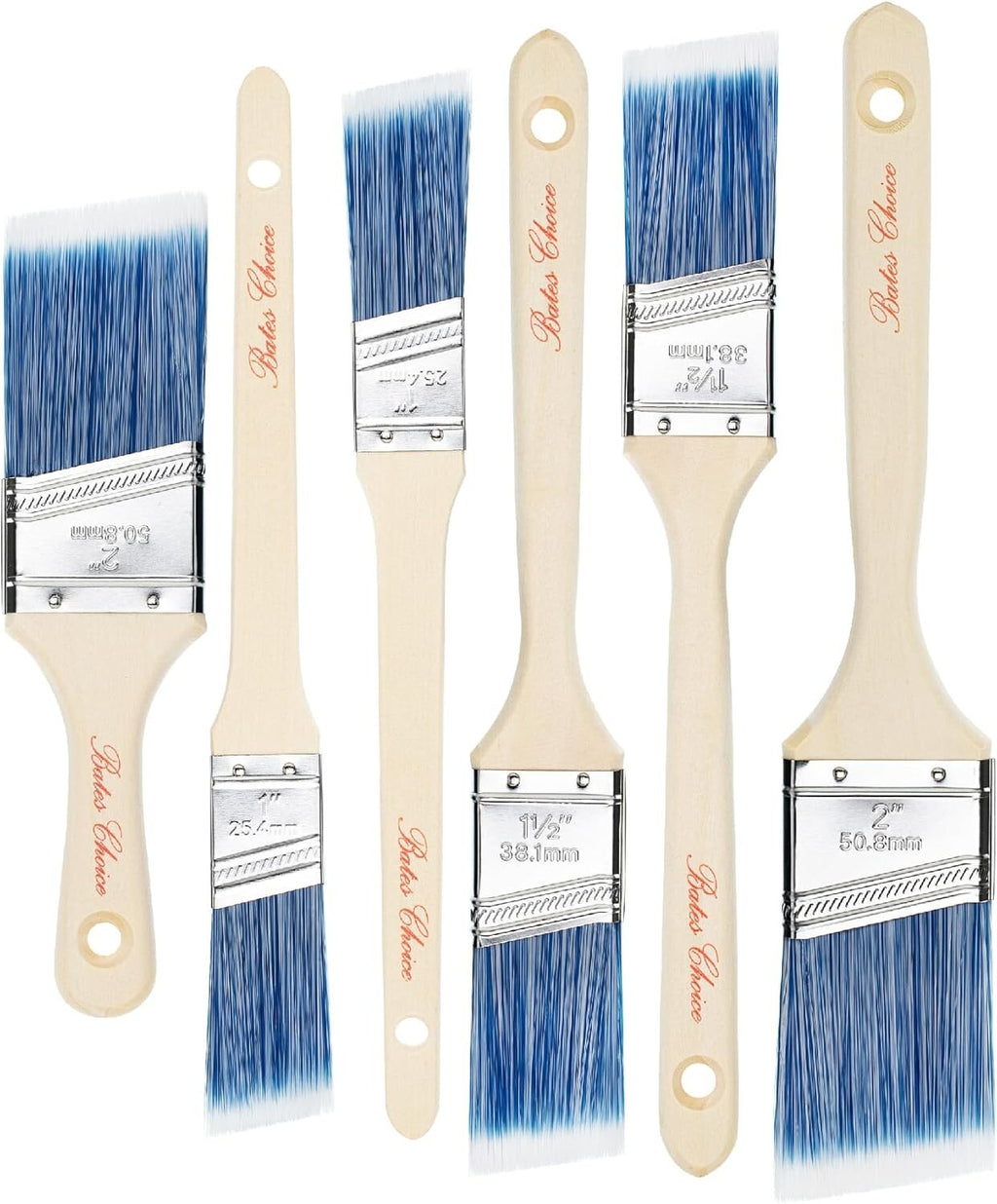 Bates- Paint Brushes 6 Pack Treated Wood Handle Paint Brushes for Walls Stai MindFreakArtistry