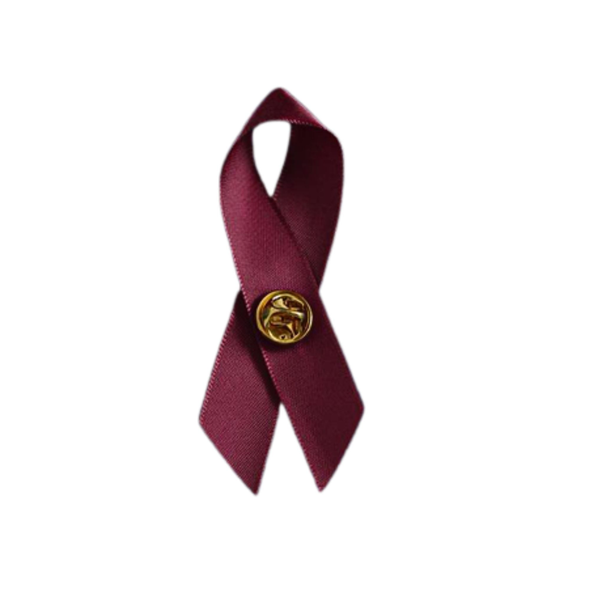 Satin Burgundy Ribbon Awareness Pins The Awareness Company