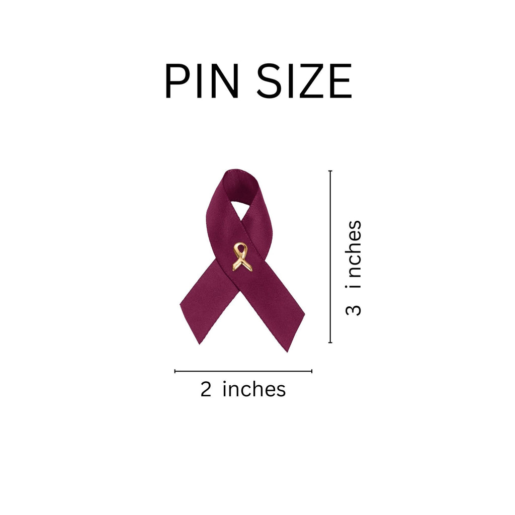Satin Burgundy Ribbon Awareness Pins The Awareness Company