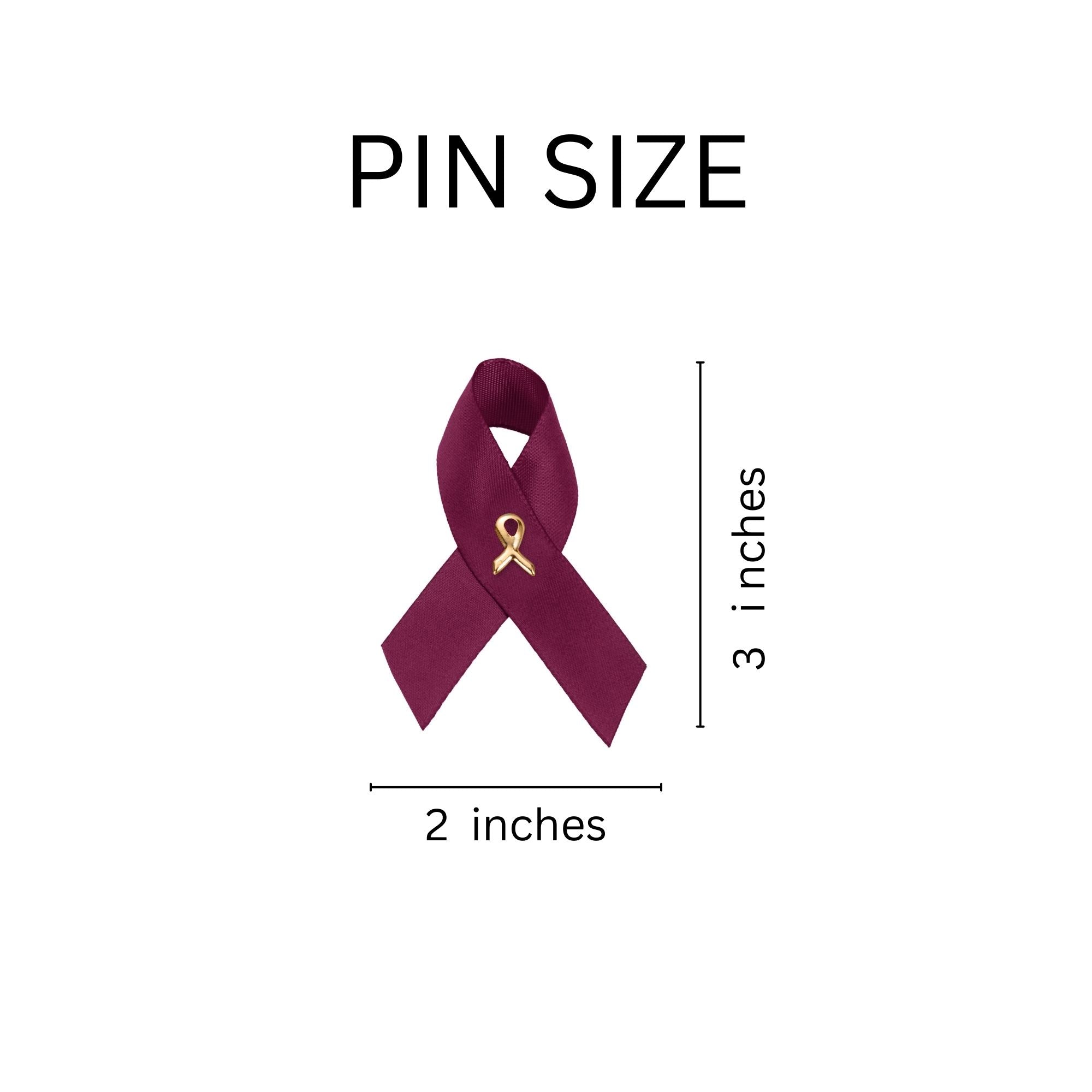 Satin Burgundy Ribbon Awareness Pins The Awareness Company