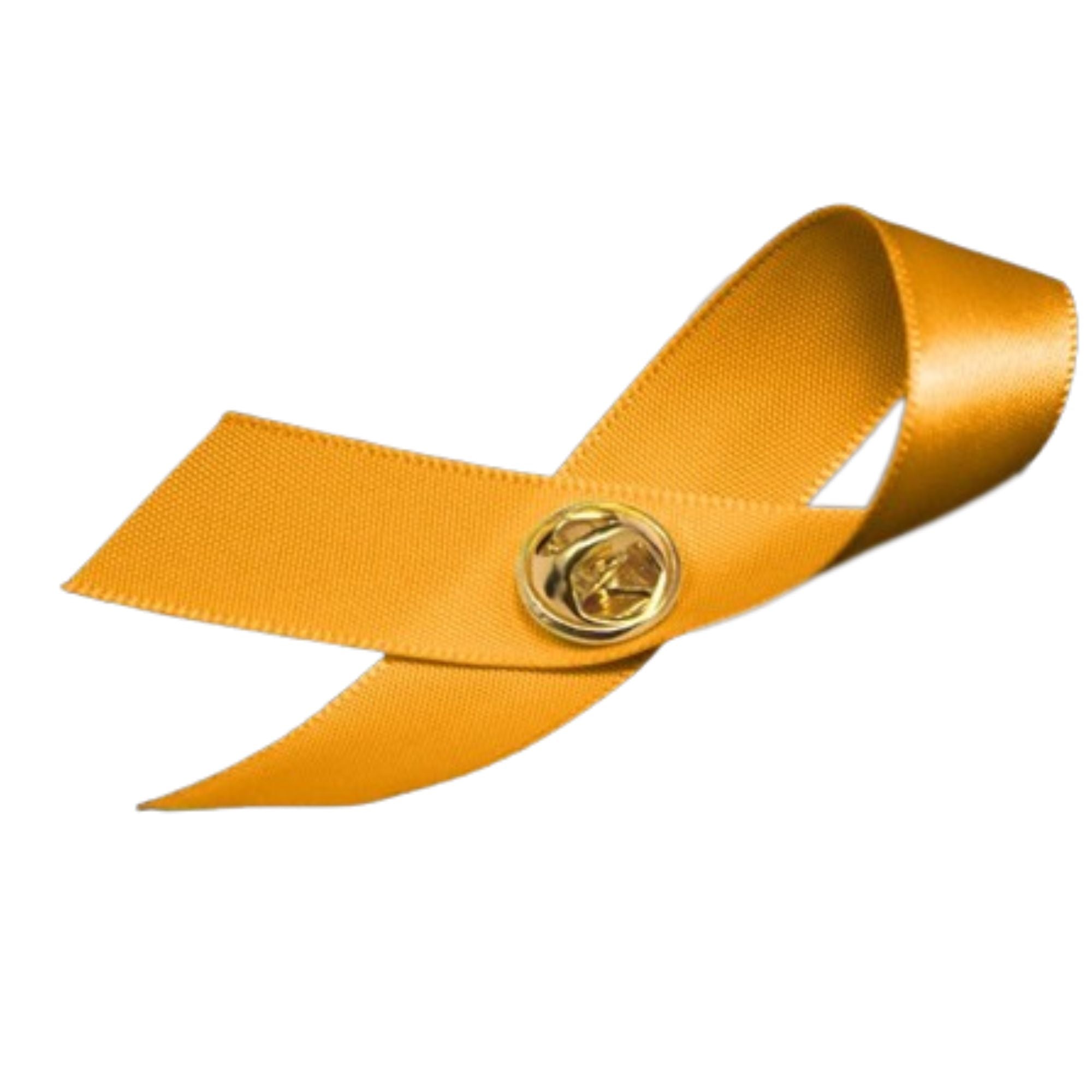 10 Pack of Satin Gold Ribbon Awareness Pins The Awareness Company
