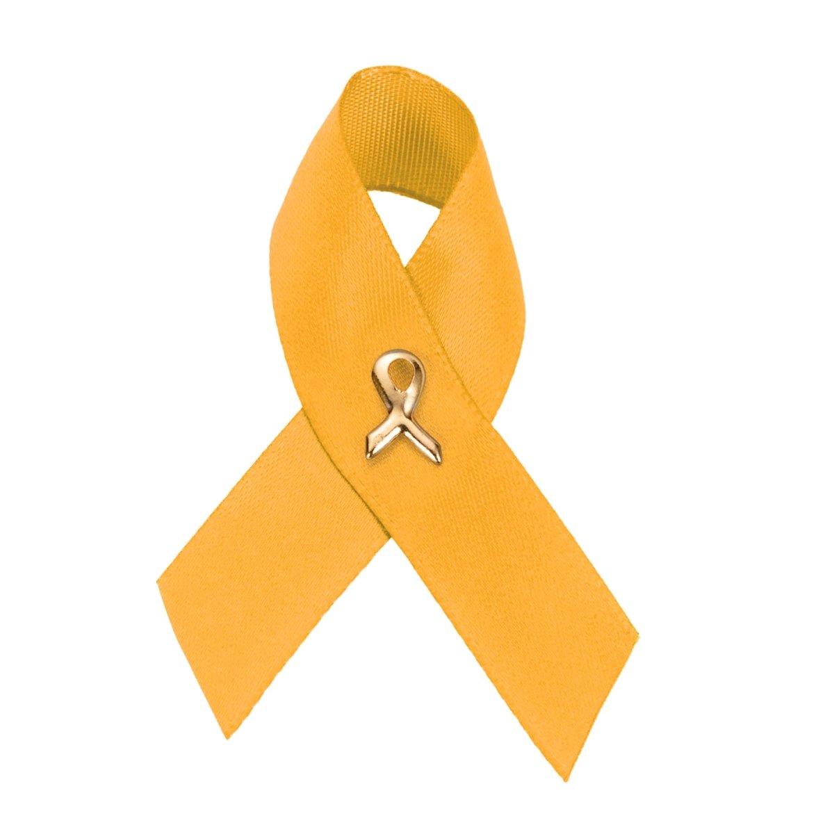 10 Pack of Satin Gold Ribbon Awareness Pins The Awareness Company