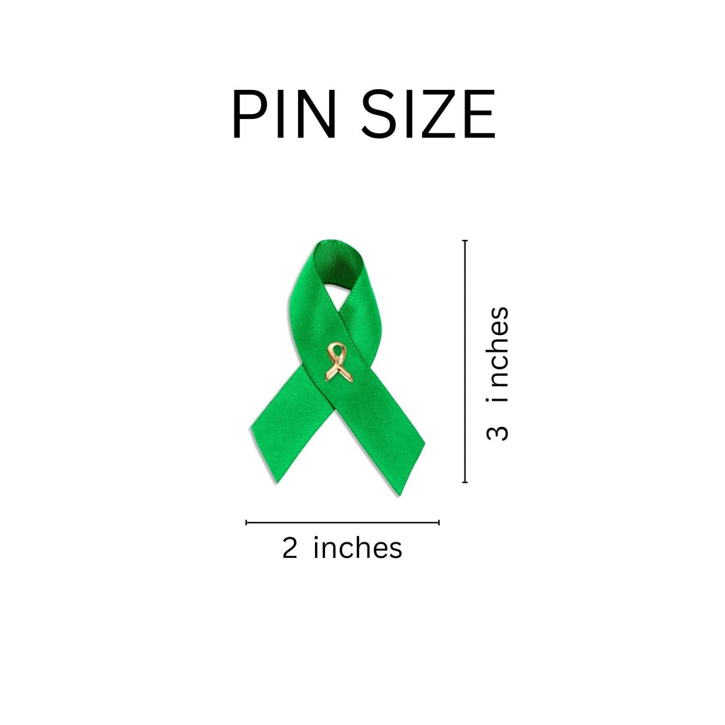 Satin Green Ribbon Pins The Awareness Company