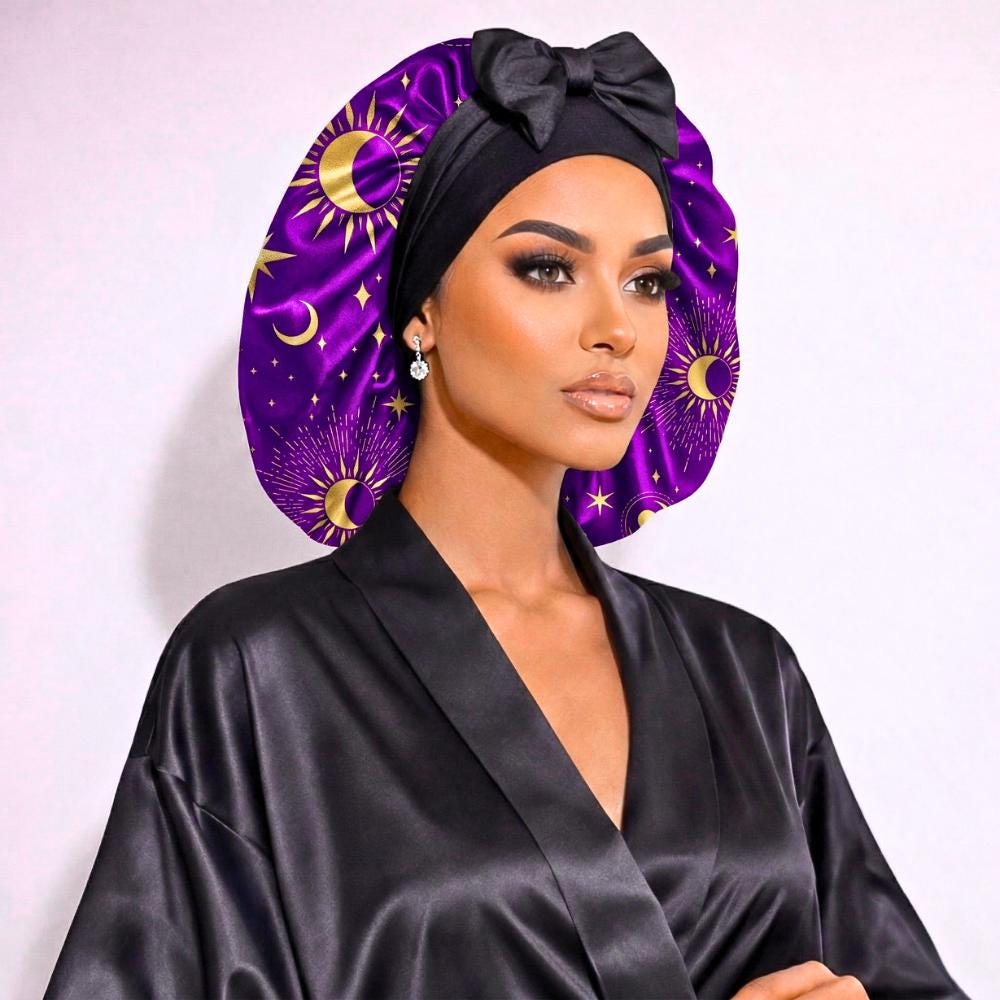 Satin Hair Bonnet for Sleeping – Adjustable Stretch Tie PHC