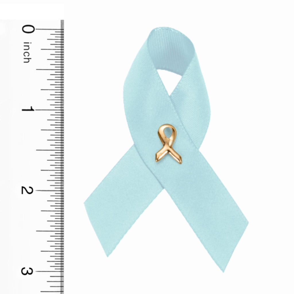 Satin Light Blue Ribbon Awareness Pins The Awareness Company
