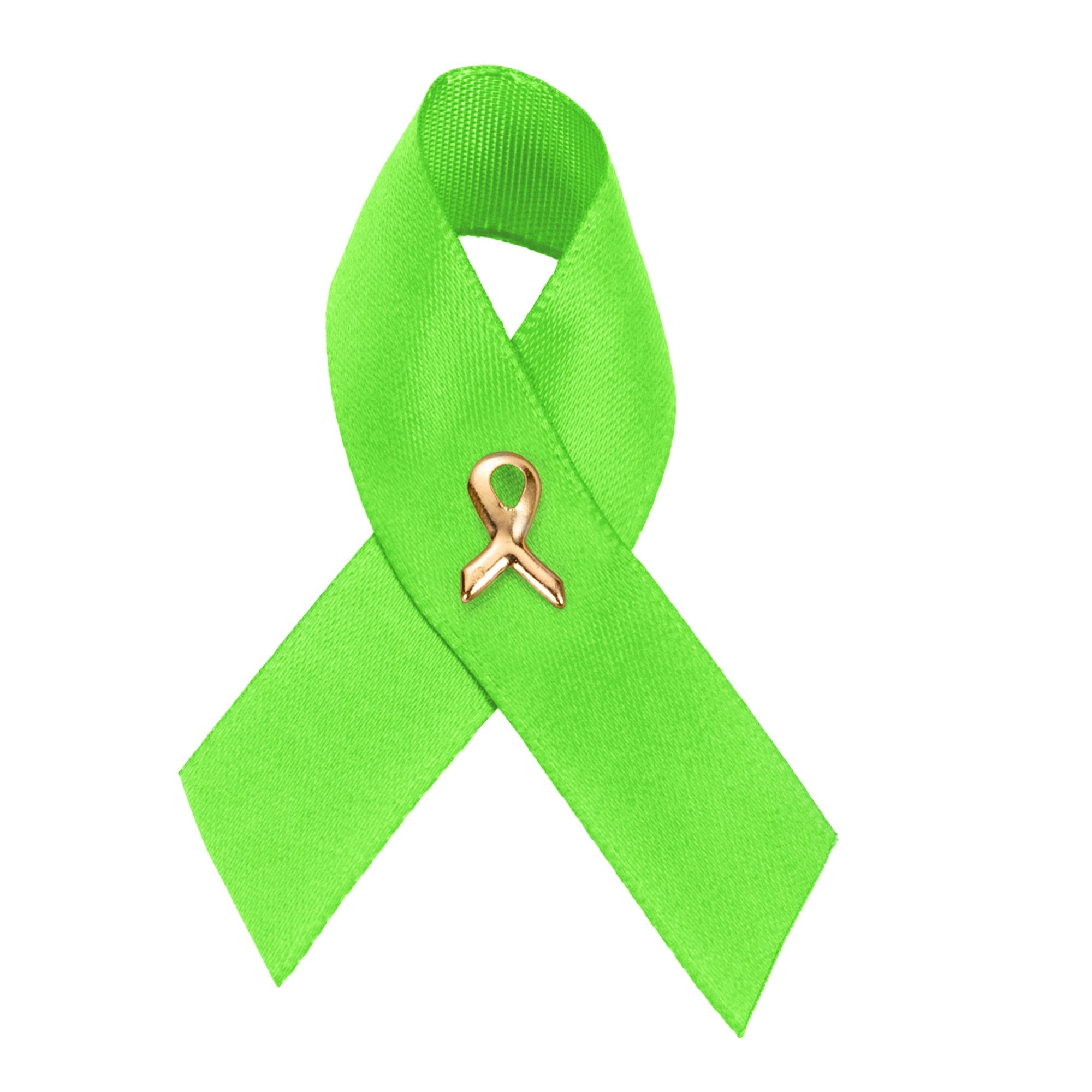 Satin Lime Green Awareness Ribbon Pins The Awareness Company