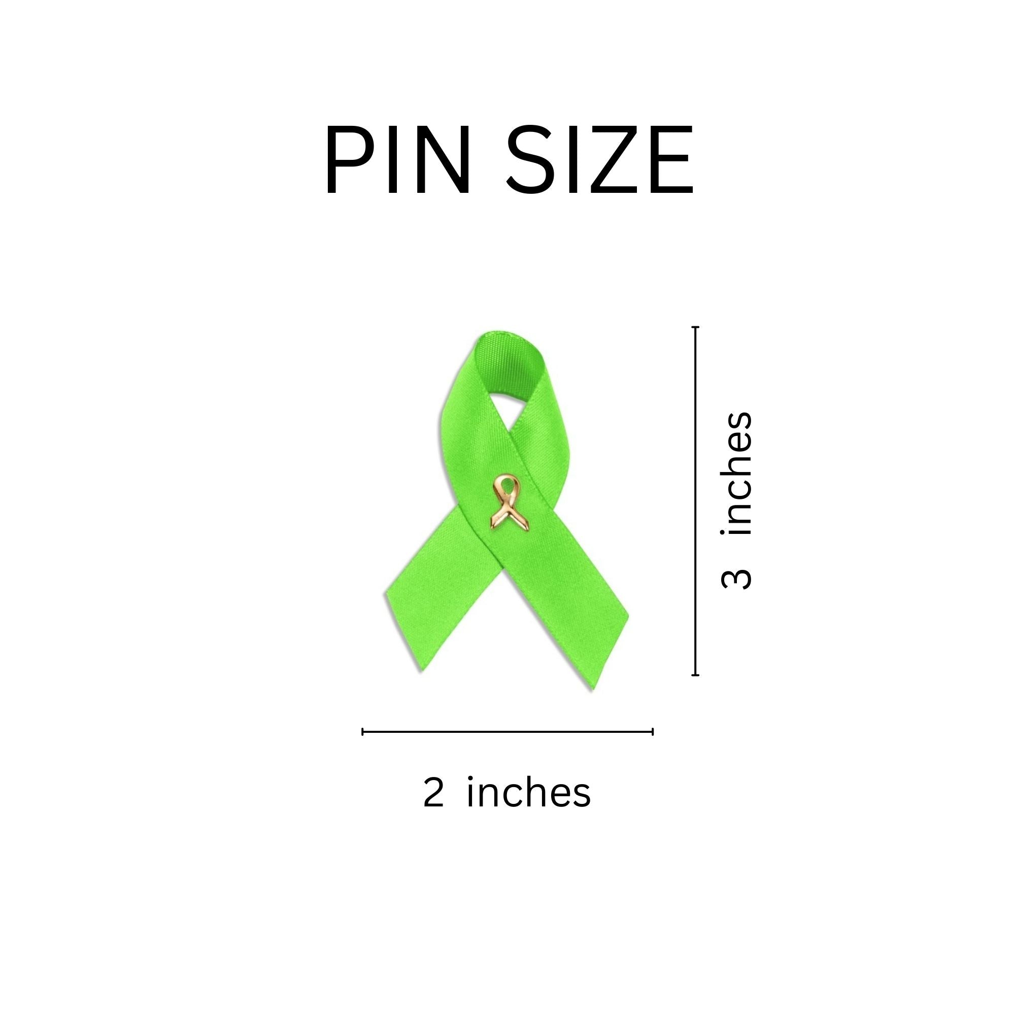 Satin Lime Green Awareness Ribbon Pins The Awareness Company