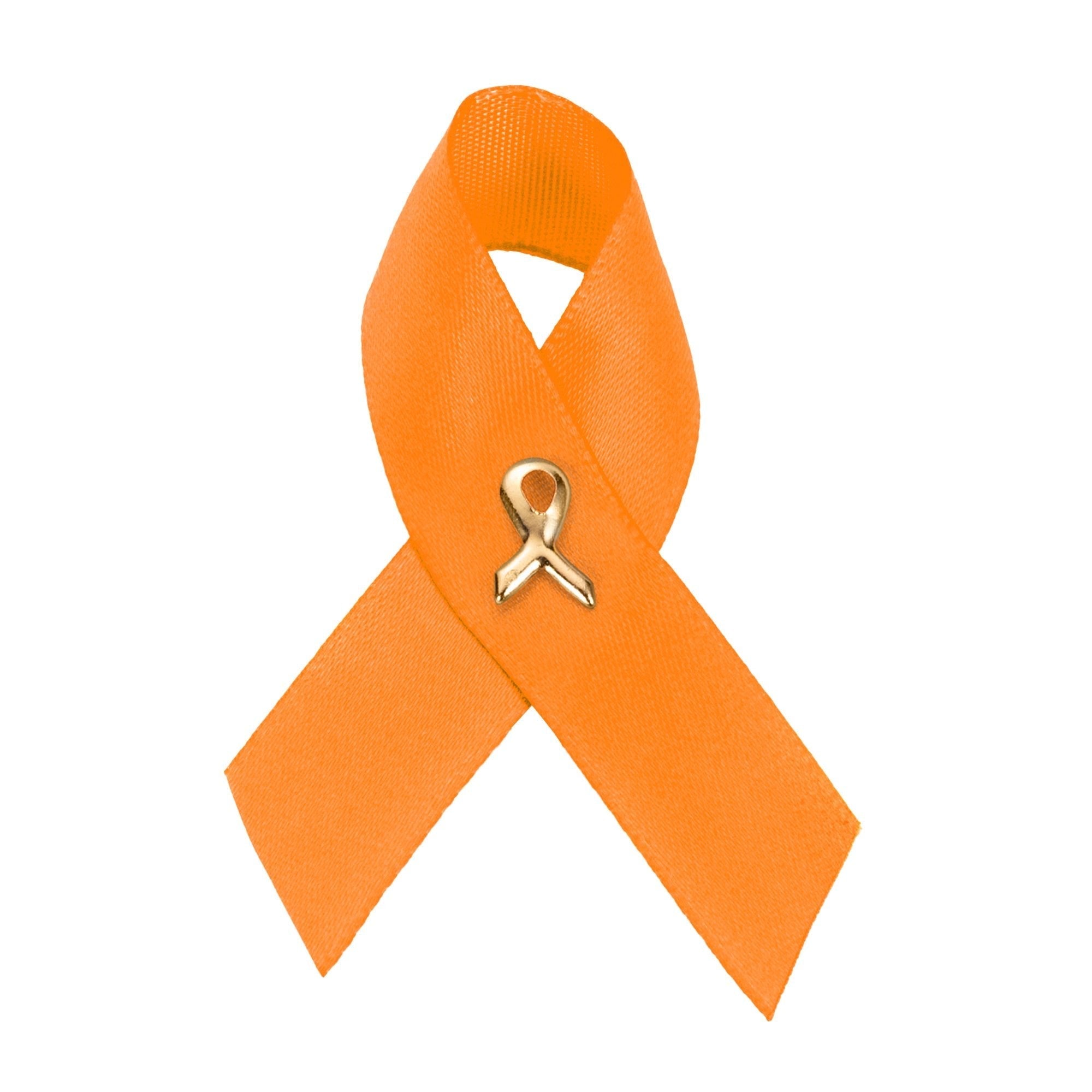 Satin Orange Ribbon Awareness Pins The Awareness Company