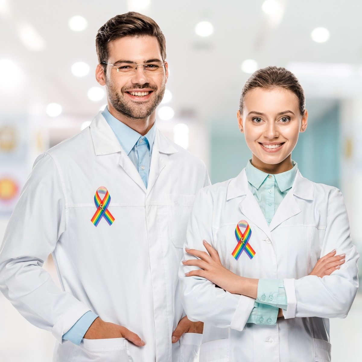 10 Pack Satin Rainbow Ribbon Pins The Awareness Company