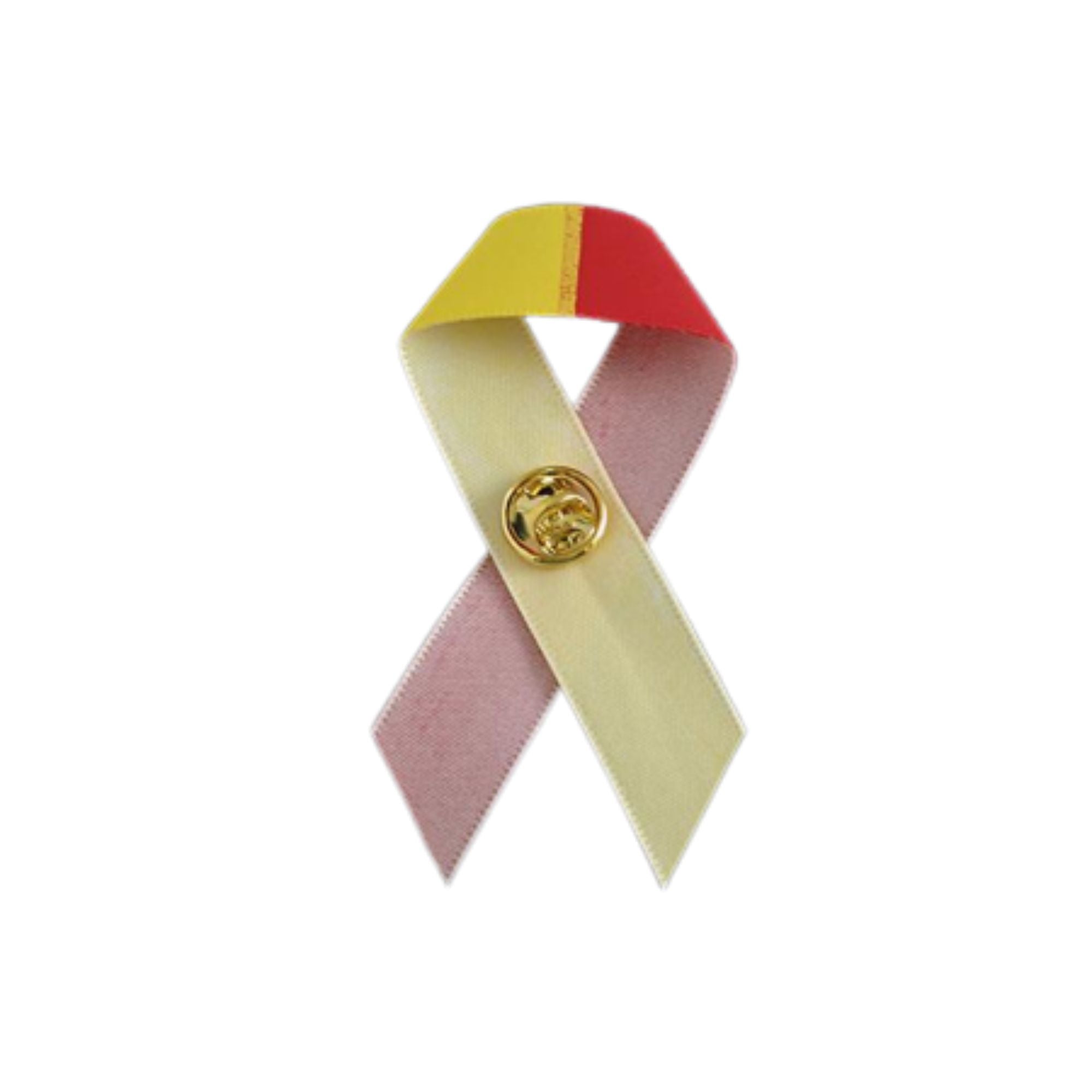 Satin Red & Yellow Ribbon Pins The Awareness Company