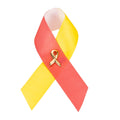 Satin Red & Yellow Ribbon Pins The Awareness Company
