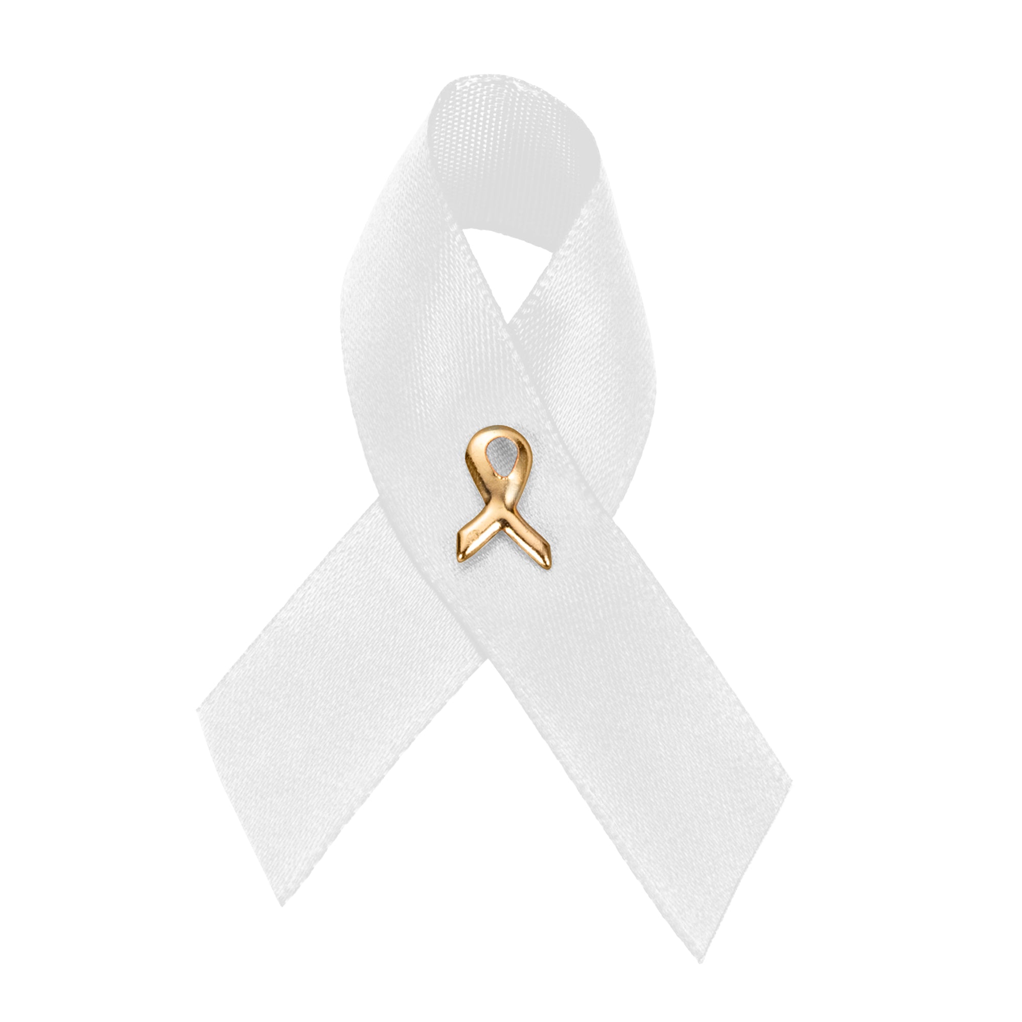 10 Pack Satin White Ribbon Pins The Awareness Company