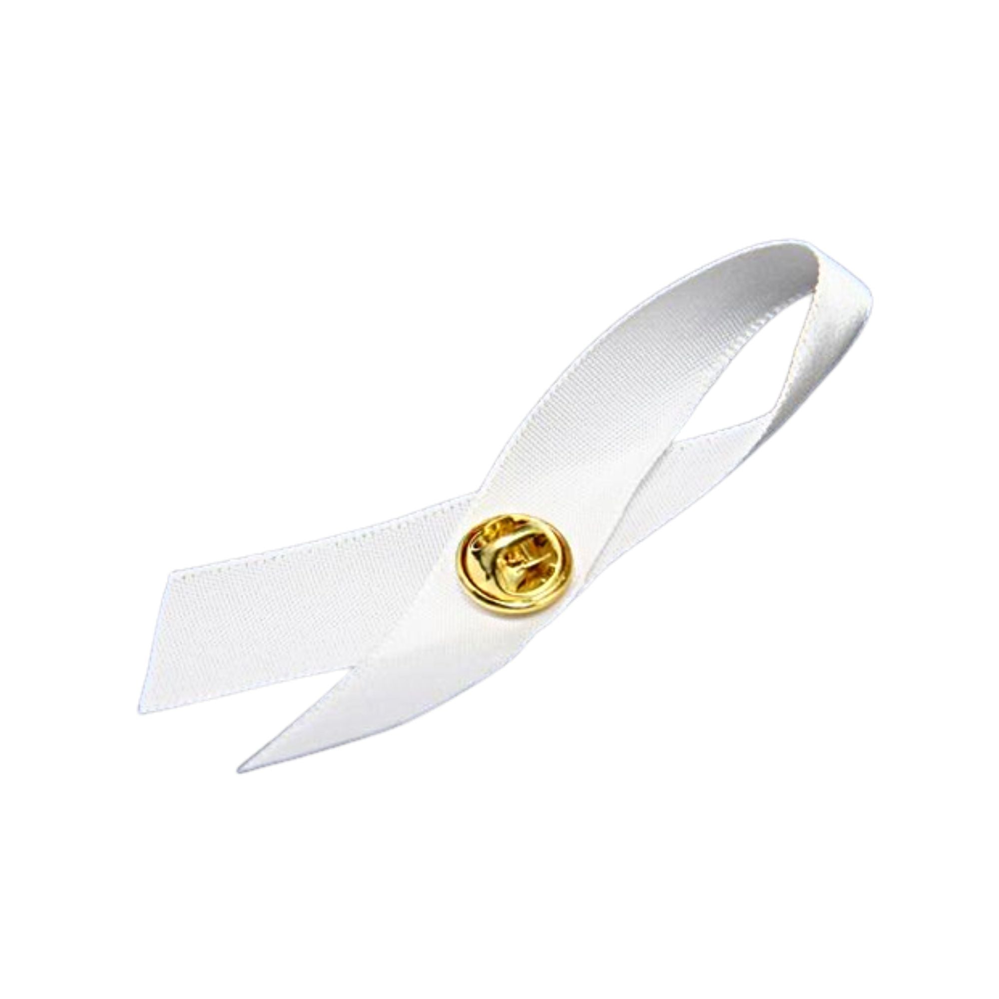 10 Pack Satin White Ribbon Pins The Awareness Company